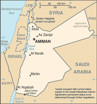 Map of Jordan