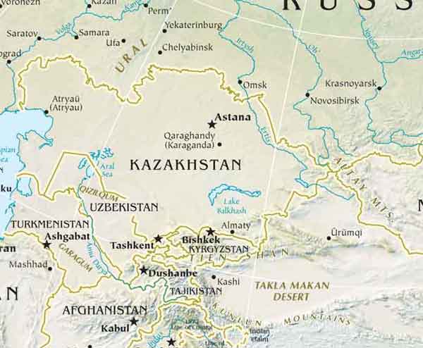 Map of Central Asia