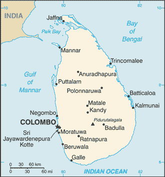 Map of Sri Lanka