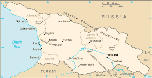 Map of the Republic of Georgia