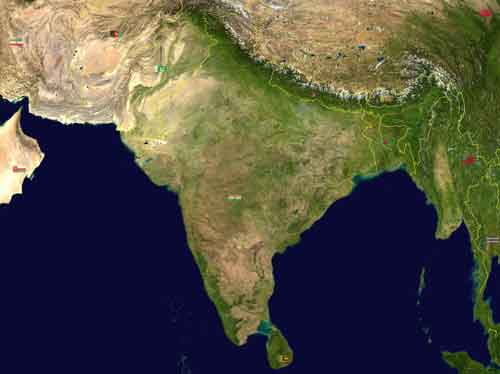 South Asia Physical Map