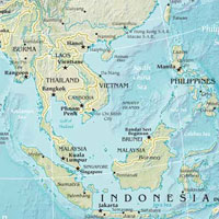 Physical Map of Southeast Asia